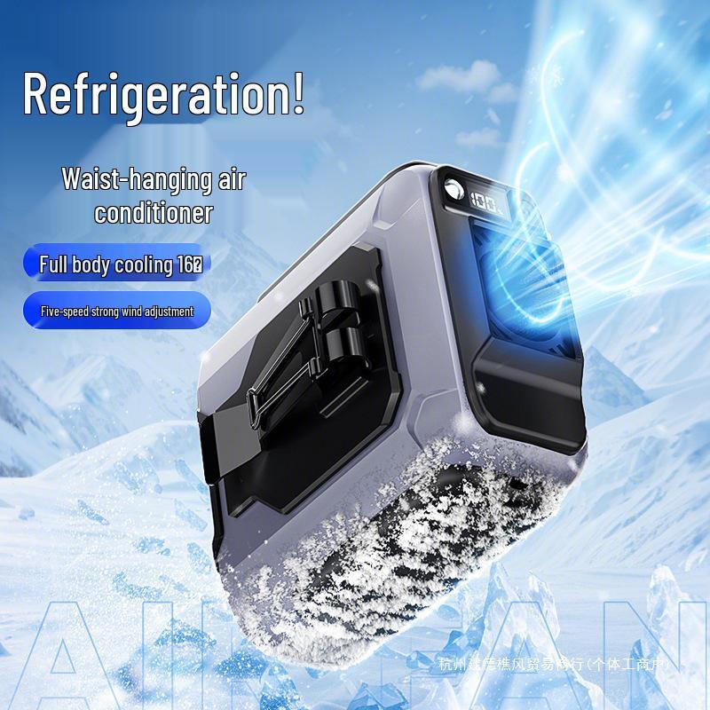 High-Speed, Strong Wind Waist Fan with Clip, Portable, Ultra-Long Battery Neck Fan for Outdoor Use
