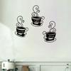 3Pcs Art Coffee Cup Wall Decoration Metal Wall Silhouette Crafts Wall Hanging  Living Room