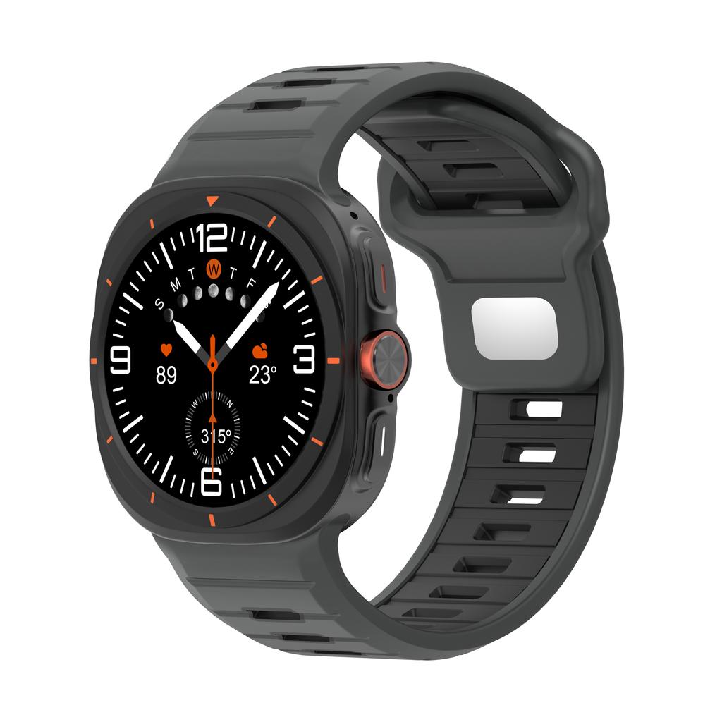 Спортивный силиконовый ремешок для Samsung Galaxy Watch Ultra 47 мм, мягкий двухцветный ремешок для Samsung Galaxy 7 Ultra, ремешок без зазоров