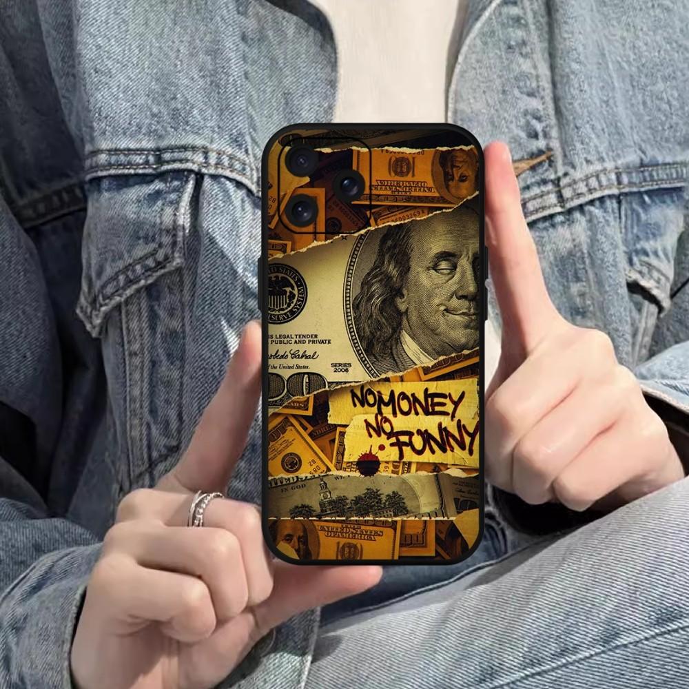 Роскошный забавный чехол для телефона в виде доллара США для Samsung S20 S21 S22 S23 S24 Note 20 4G 5G Plus Ultra Black Soft Shell