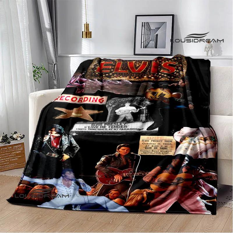 E-Elvis-Presley Retro print blanket blankets for beds Picnic blankets Flange blanket Soft and comfortable blanket birthday gift