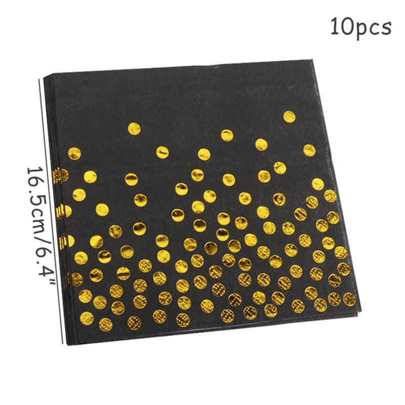 Шикарный декор для вечеринок с тиснением черным золотом, идеально подходящий для свадеб, дней рождений и детских праздников.