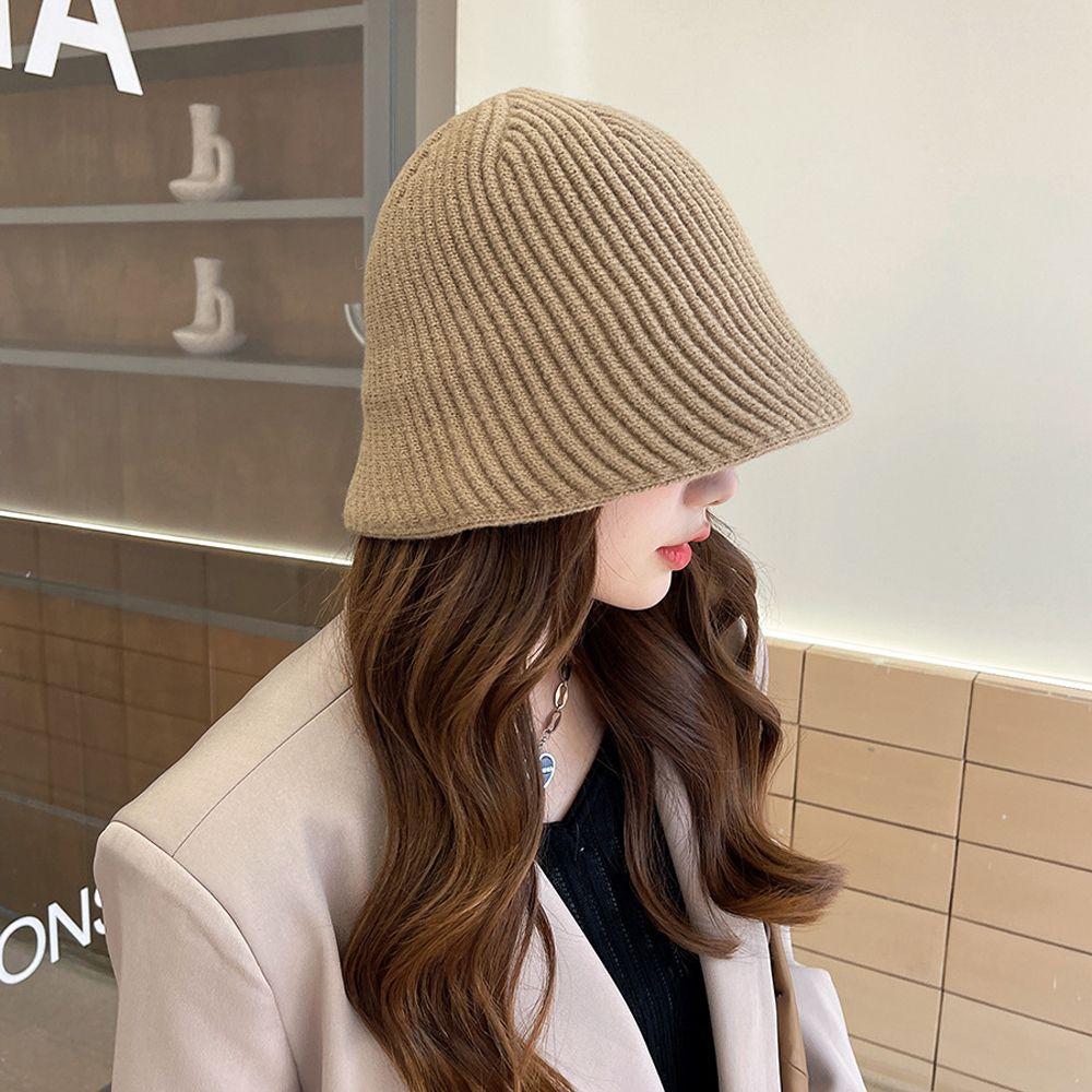 Ветрозащитная Повседневная Теплая Модная Защита Ушей Женская Шапка Вязаная Шапка Корейский Стиль Шапки-Бини Панама