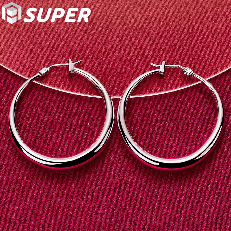 Серьги из стерлингового серебра 925 пробы с гладкими лунными подвесками, свадебные украшения