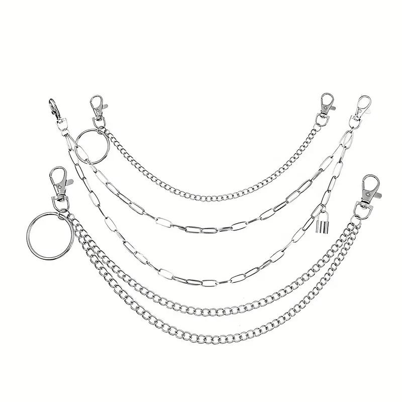 Женщины Мужчины Пояс Панк Металл Хип-Хоп Ювелирные Изделия Брюки Цепь DIY Модные Аксессуары