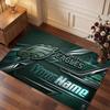 Персонализированный ковер из кристаллического велюра Philadelphia Eagles, Мягкий противоскользящий ковер с индивидуальным текстовым именем для гостиной, спальни