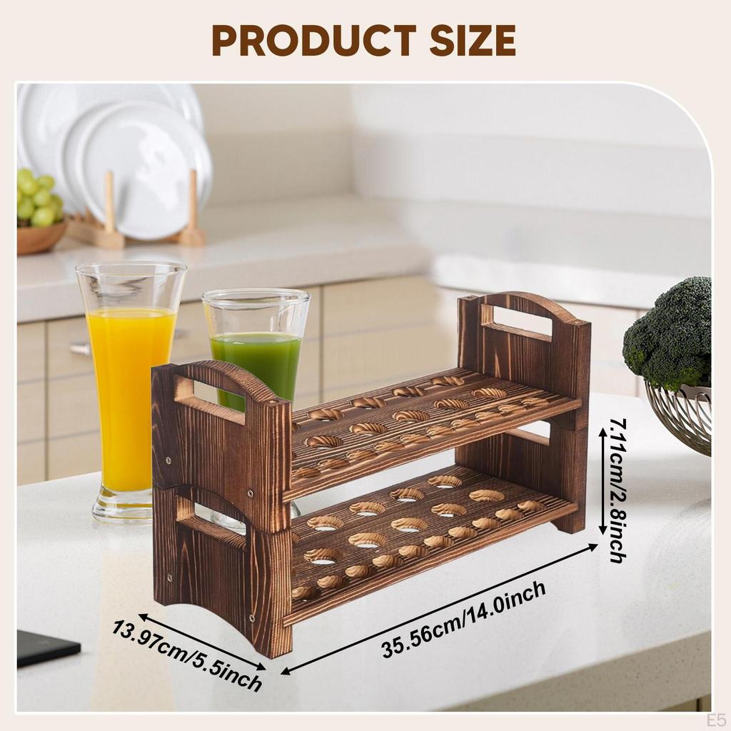 Wood Egg Holder Display Stand Easter Eggs Shelf Reusable Organizer, Storage Rack for Freezers