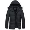 Padded Jacket Men's Cotton Jacket Whole Piece Plus Velvet Thick Padded Jacket Men's Warm Jacket Take Off Cap Large Size