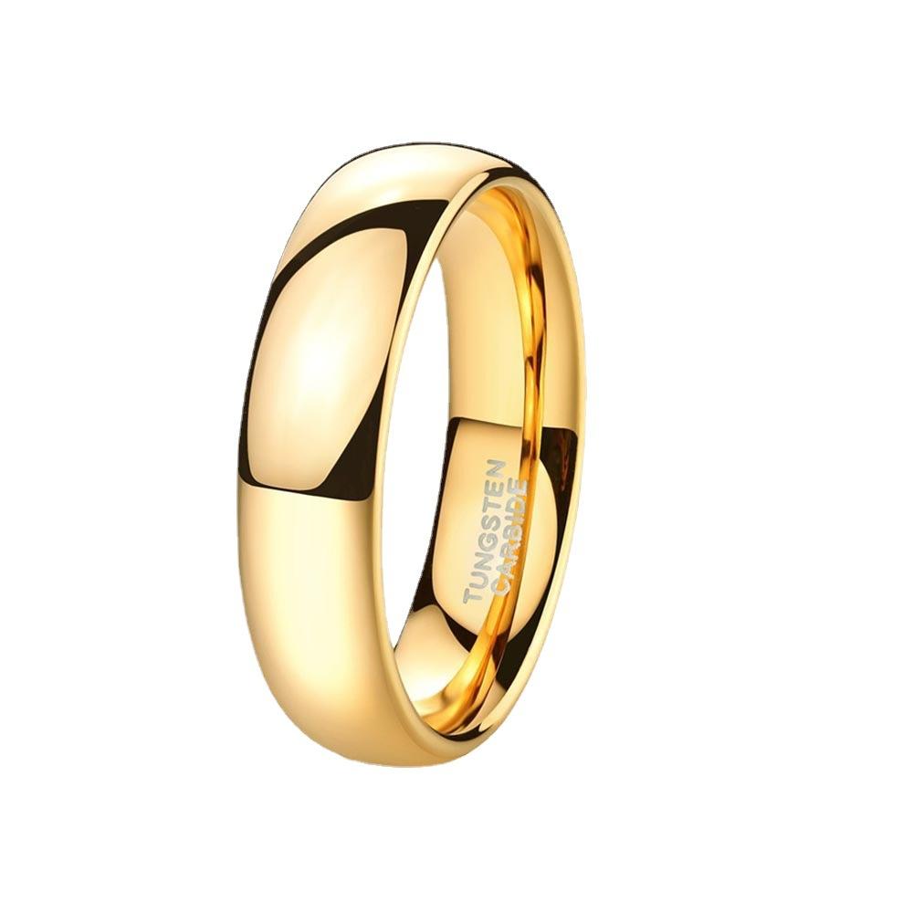 Классическое вольфрамовое кольцо, широкая сфера, 2/4/6/8 мм, золотое обручальное кольцо из вольфрамовой стали с прямым краем для женщин и мужчин