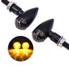 Aoling Motorcycle Turn Signal LED Bullet Type Motorcycle Turn Signal 12V High Brightness Motorcycle Turn Signal Small Smoke Lens Aluminum Alloy Fixed