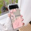 Роскошный чехол для Samsung Galaxy Z Flip 3 4 5G Funda Z Flip3 Clear PC Hard Phone Coque Flower Letter Pink ABC Fashion Initial