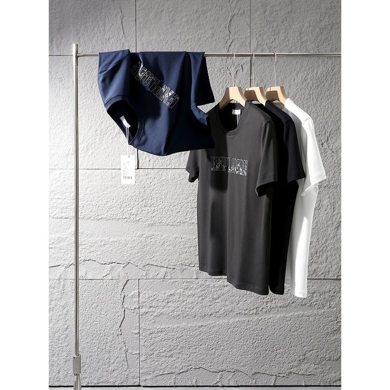 Heavyweight 300g High-Density Cooling Short-Sleeve T-Shirt for Men, Summer Pure Cotton Base Layer, Export Men's Clothing, All-Cotton Tee