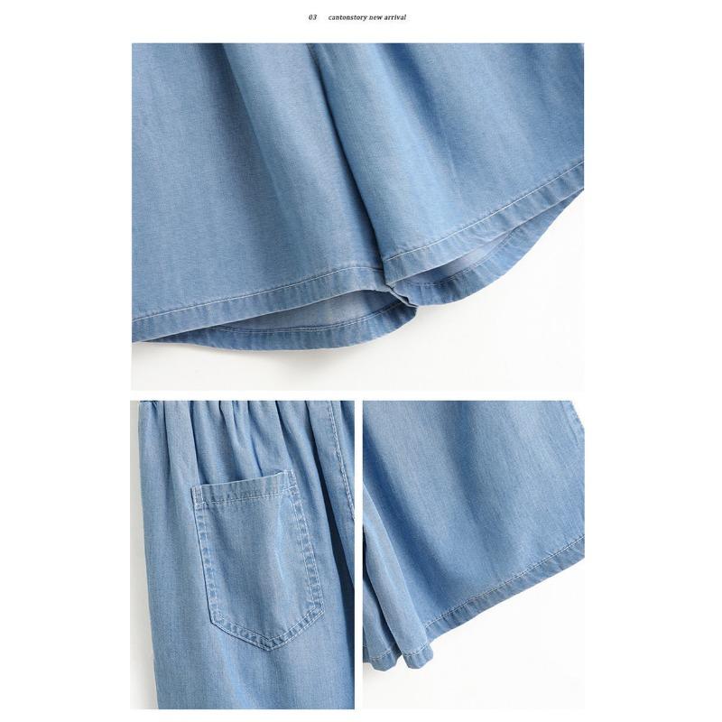 Детские джинсовые шорты Tencel, новые летние, тонкие, шелковые, повседневные, с пятью точками, свободные, широкие, с высокой талией, шорты A Word, большой размер