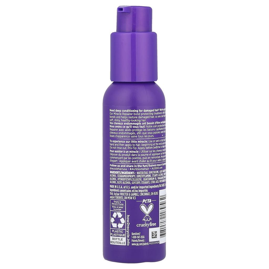 Aussie Miracle Repairer, Сыворотка для защиты волос с алоэ, 3,2 жидких унции (95 мл)