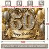 1 шт., 2D плоский, Роскошный Золотой Баннер на 50-летие - Подходит для Дома, Комнаты и Украшения Вечеринки, Декор для Вечеринки, wsj
