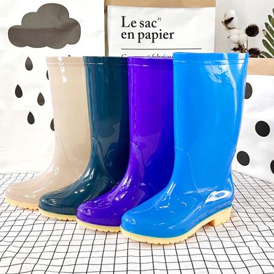 Модные длинные резиновые сапоги женские нескользящие высокие водонепроницаемые сапоги пвх женские резиновые сапоги высокие женские сапоги из мягкой резины