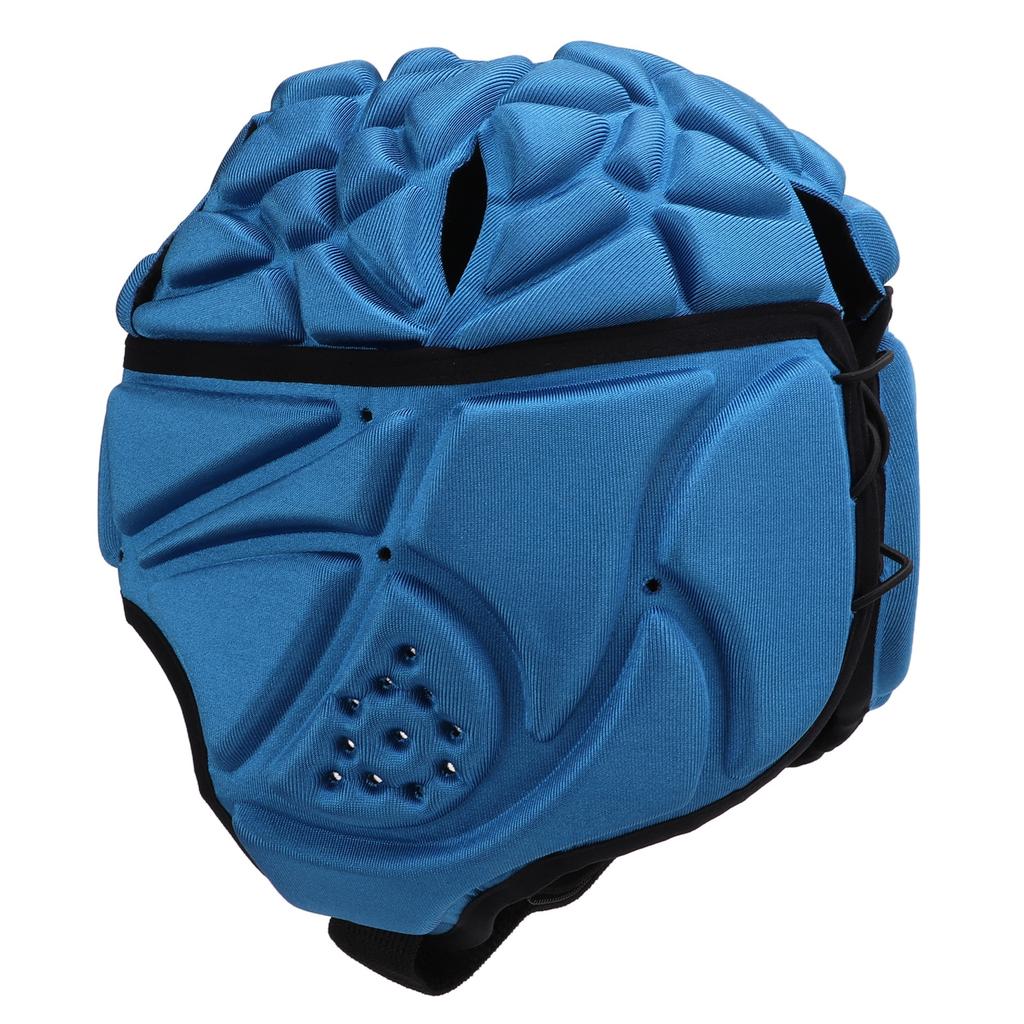 Футбольный шлем EVA с защитой от ударов и бархатной подкладкой, регулируемый тросовый футбольный шлем для взрослых, синий
