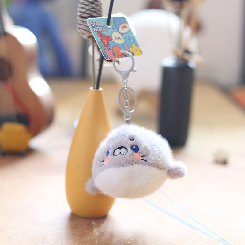 Cute Cute Marine Animal Jellyfish Pendant Plush Toy Doll Crab Lobster Keychain Bag Hanging Decoration