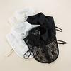 Black White Fake Collar for Women Shirt Lace Embroidery False Collar Sweater Dress Detachable Collars Lapel Blouse Top Ties