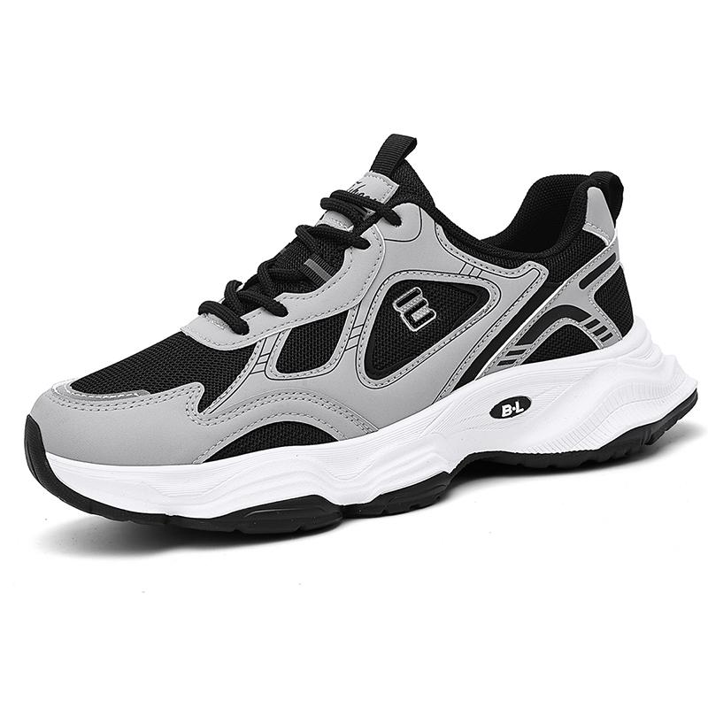 Мужские повседневные спортивные туфли толстая подошва лето новые дышащие мягкая подошва нескользящие комфорт уличные кроссовки модные сетчатые кроссовки