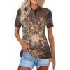 Женская модная повседневная рубашка с отворотом и коротким рукавом с принтом, женские топы на пуговицах