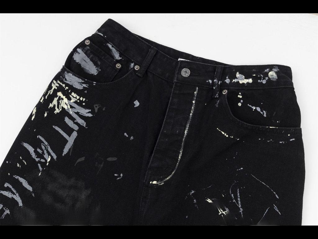 Джинсы унисекс с широкими штанинами High Street American Graffiti Print