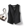 Women's Formal V-neck Vest Single Breasted Sleeveless Solid Color Cardigan Loose OL Office Wear Vest Women's Coat