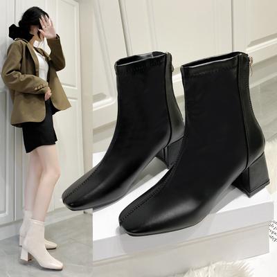 Зимние женские ботинки для женщин, ботинки martin, сохраняющие тепло, ботильоны, женская зимняя обувь на толстом каблуке с молнией, тонкие ботинки