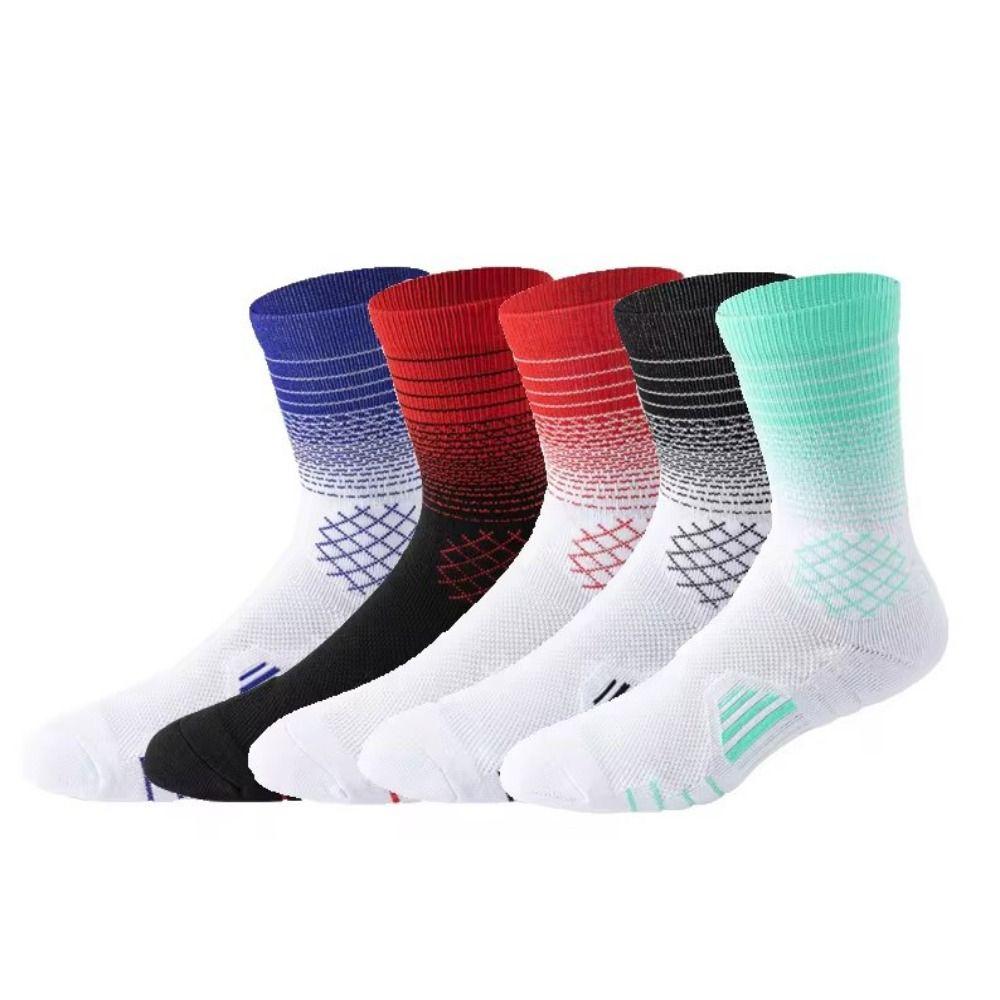 Breathable Sport Socks Anti-slip Middle Stockings Basketball Football Socks Cycling Climbing