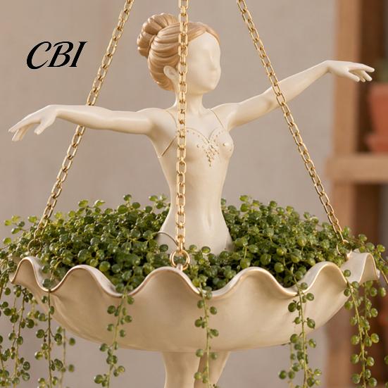 Decorative Wall Plant Holder Ballet Dancer Hanging Planter, Flower Pot for Indoor Outdoor Garden, Cute Planter Succulents Spider Plant, Whimsical