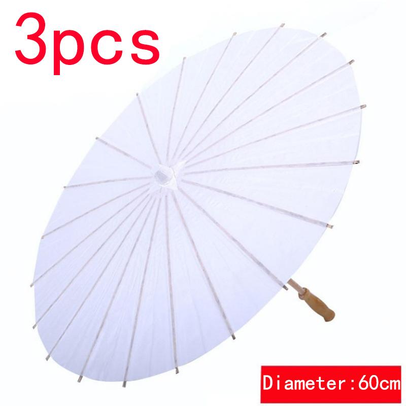 60СМ 1/3/5/10шт Белый бумажный зонт-парасоль для свадебной вечеринки, сувенир, DIY бамбуковые зонты для невесты, летние пляжные фотоаксессуары
