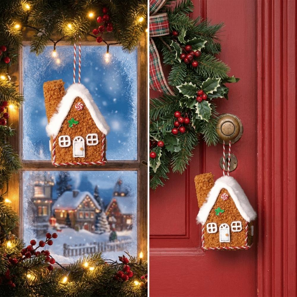 Mini Xmas Plush House Ornaments Creative Xmas Gift Hanging Decorations Xmas Party Home Decoration