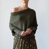 Autumn And Winter Solid Colour Round Neck Pullover Long Sleeve Comfortable Temperament Knitted Pleated Pullover
