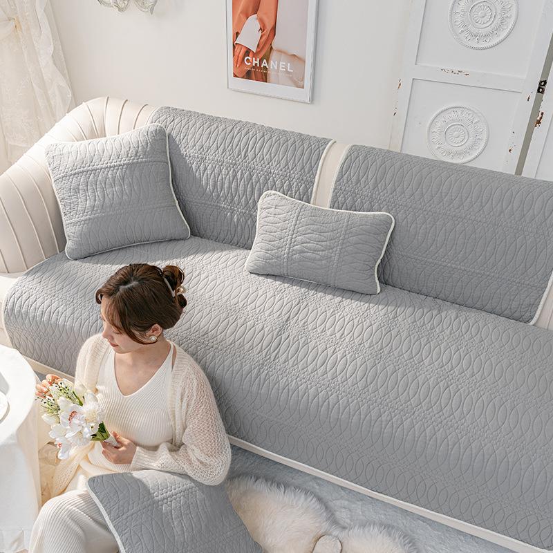 Cotton Sofa Cushion Universal In All Seasons New Non-Slip Fabric Simple Modern High-End Living Room Backrest Towel Cover Cloth