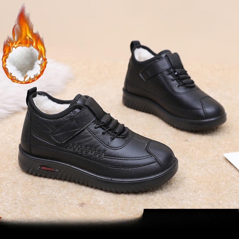 Женская хлопковая обувь 2024 года, новые зимние женские ботинки, нескользящие удобные хлопковые ботинки, плюшевые уличные нескользящие теплые зимние ботинки