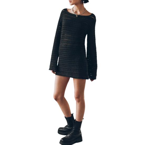 Вязаный крючком купальник. Пляжный купальный костюм. Купальники. Бикини. Накидка с вырезом. Длинные рукава и открытая спина.