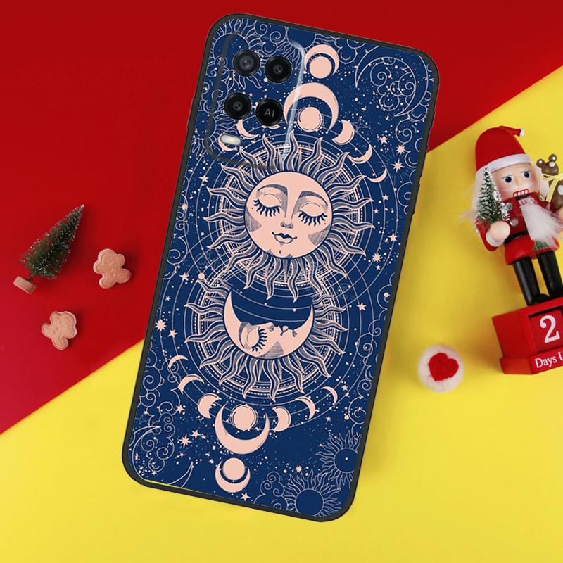 Чехол 'Лицо Солнца и Луны' для Oppo A5 A6 Pro A15 A57 A17 A54 A74 A94 A76 A16 A96 A40 A60 A80 A18 A38 A58 A78 A98
