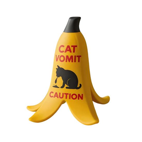 1/2/3Pcs Cat Vomit Caution Sign Banana Peel Cat Vomit Warning Sign Home Office Mini Table Sign Humorous Decoration Animal Lovers Gift