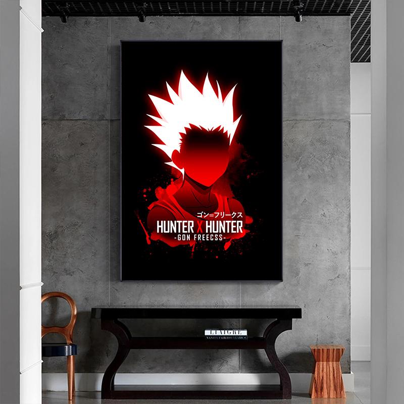 Аниме Hunter×Hunter холст картина Gon Freecss настенные художественные постеры и принты для детей спальня домашний декор вентилятор подарок Cuadros