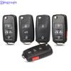 Jingyuqin 2/3/4/5 Buttons Car Key Case Shell For VW/VOLKSWAGEN Caddy Eos Golf Jetta Beetle Polo Up Tiguan Touran Folding Fild