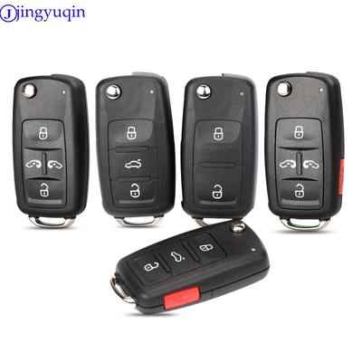 Jingyuqin 2/3/4/5 кнопок чехол для автомобильного ключа оболочка для VW/VOLKSWAGEN Caddy Eos Golf Jetta Beetle Polo Up Tiguan Touran складной Fild