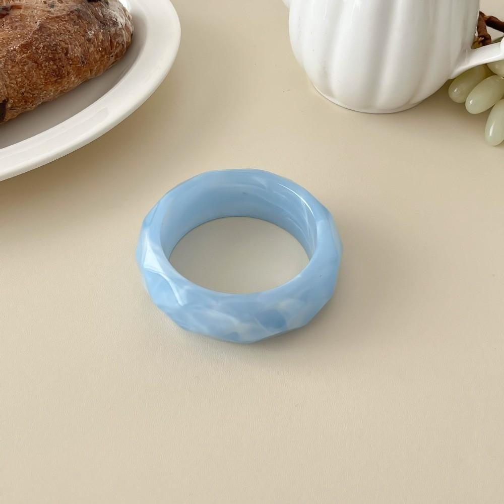 Bohemian Colorful Resin Bangle Transparent Wide Chunky Hand Ring Exaggerated Pearly Bracelet Girls