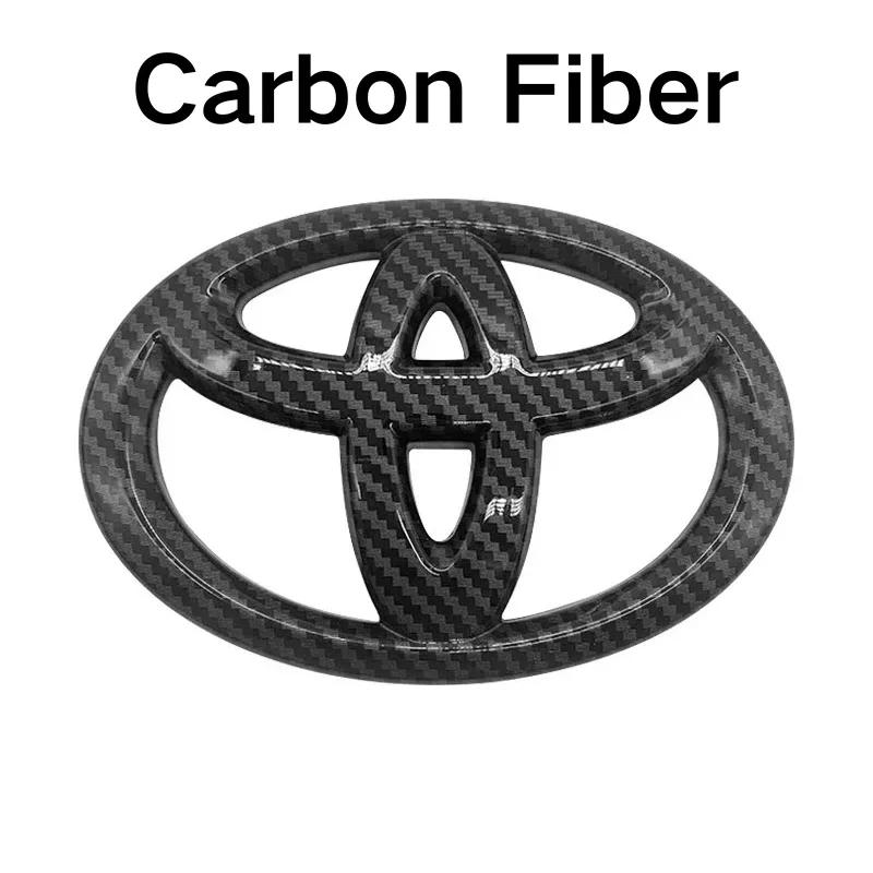 W1121PC Car Steering Wheel Decorative Sticker 6.5X4.5cm Carbon fiber Emblem For Toyota Hilux Prius Avensis Verso Corolla Camry