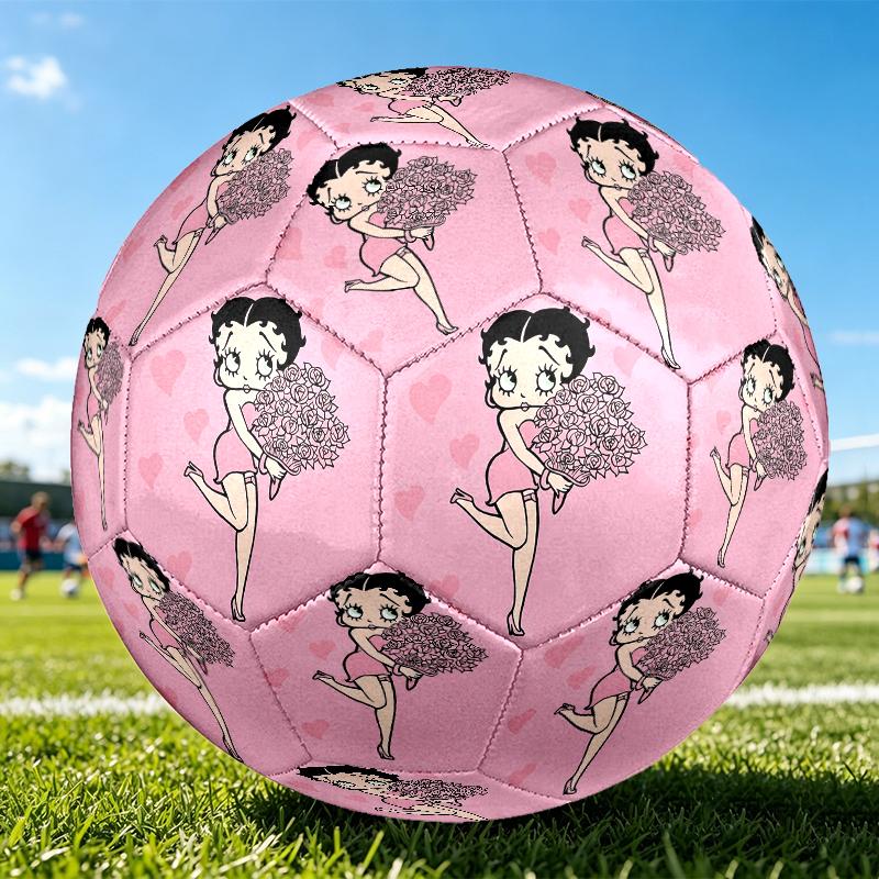 1pc Betty Boop Size 5 Soccer Ball, Standard Sport Football Firm Stitching for Training And Match, Gentle on the Feet, Durable and Unique