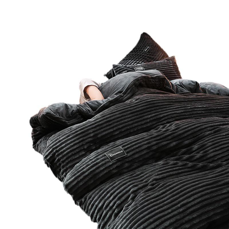 Four-Piece Winter Rabbit Velvet Bedding Set: Flannel Duvet & Warm Thickened Quilt Covers