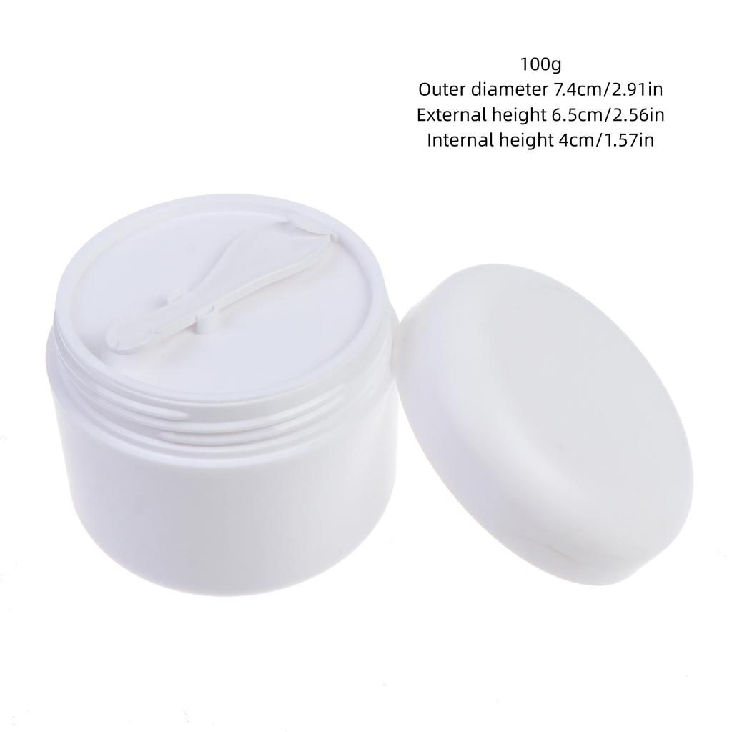 Refillable Empty Cosmetic Jar 50/100/120g Travel Size Face Cream Lotion Pot with Spoon for Vacation Trips