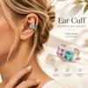 Colorful Crystal Ear Clip Light Luxury Geometric Ear Clip Durable Cartilage Earring  Festival Gift