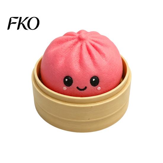 Portable Stress Reliever Press Button Keychain, Steamed Bun Decompression Toy with Smiling Face Pattern, Fidget Keychain Slow Rebound Feel Mini
