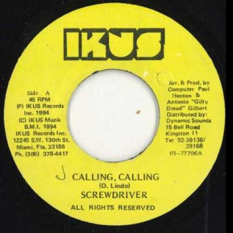 7-дюймовая пластинка ОТВЕРТКА - Calling, Calling / (Акапелла) нет Икус 1994 Ямайка Регги, Ска и Даб