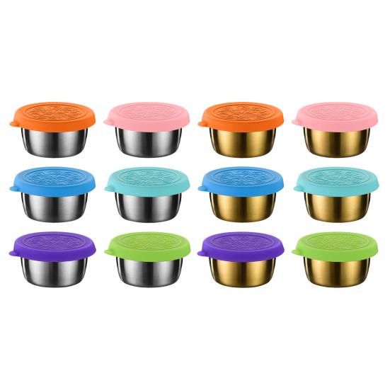 6 шт. контейнеры для заправки для салата, чашки для соуса, пищевой класс, не содержат BPA, многоразовые герметичные небольшие контейнеры для приправ